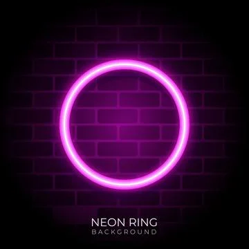 Pink Neon Ring background on the wall Stock Illustration