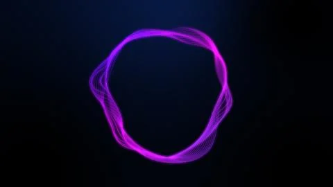 Pink neon round frame, circle, ring shape, empty space, ultraviolet light, 80 Stock Illustration