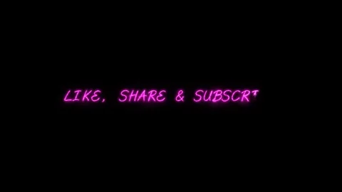 Pink neon like, share subscribe text animation for social media creators sig Stock Footage 346680458