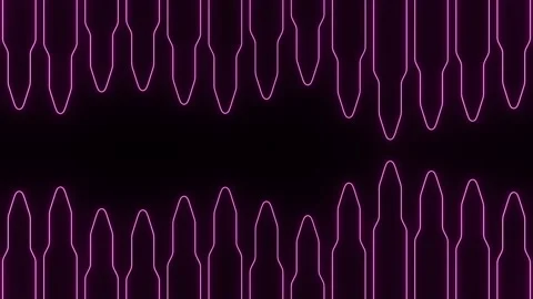 Pink neon silhouettes on a black background. Design. Two rows of bullet Stock Footage 201819984