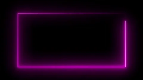 Pink Neon Square Frame Glow Loop Animation Stock Footage 310615656