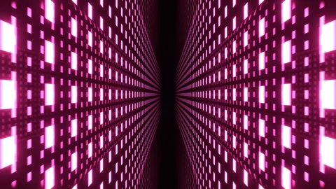 Pink Neon Tech Grid Perspective Background VJ Loop in 4K Stock Footage 334717818