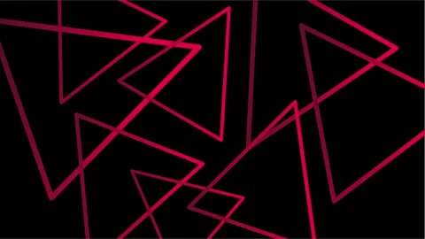 Pink neon triangle outlines forming overlapping abstract geometric design Stock Footage 318502700