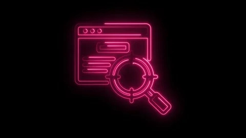 Pink neon website search concept animation on black background technology a.. Stock Footage 346002331