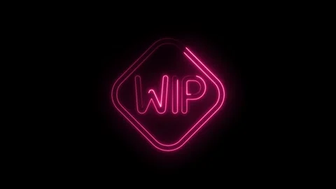 Pink neon work in progress sign against black background for project develo.. Stock Footage 314544965