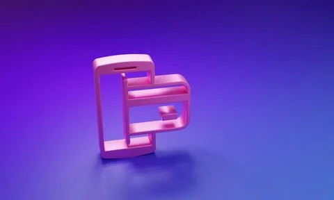 Pink NFC Payment icon isolated on purple-blue background. Mobile payment. N.. Stock Illustration