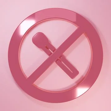 Pink No fire match icon isolated on pink background. No open flame. Burning.. Stock Illustration