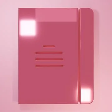 Pink Notebook icon isolated on pink background. Spiral notepad icon. School.. 스톡 일러스트
