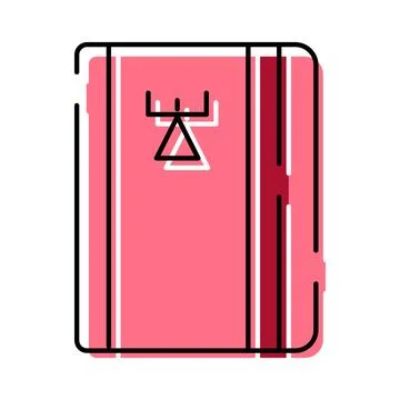Pink notebook icon for writing and planning Stock Illustration