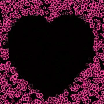 Pink notes with hearts as a frame Stock Illustration