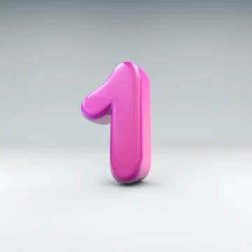 Pink number 1 Stock Illustration
