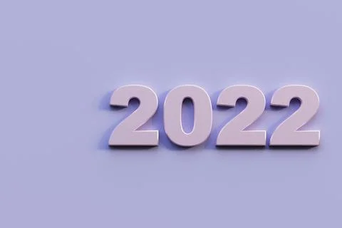 Pink numbers 2022 on a light background, banner Happy New Year 2022, 3D rende Stock Illustration