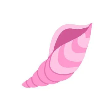 Pink Ocean Shell in cartoon flat style Illustrazione stock