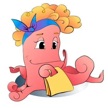 Pink Octopus Illustration Stock Illustration