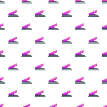 Pink office stapler seamless pattern for stationery background Stock Illustration