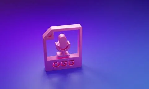 Pink OGG file document. Download ogg button icon isolated on purple-blue ba.. 스톡 일러스트