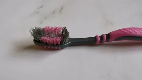 Pink Old Toothbrush Stock Footage 170028580