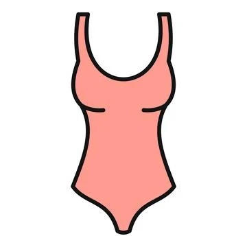 Pink one piece swimsuit vector icon design Stock Illustration