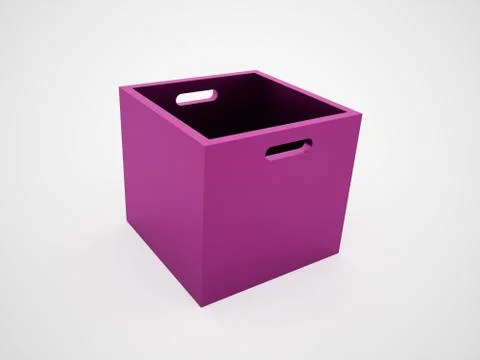 Pink open box rendered Illustrazione stock