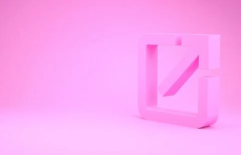 Pink Open in new window icon isolated on pink background. Open another tab bu Illustrazione stock