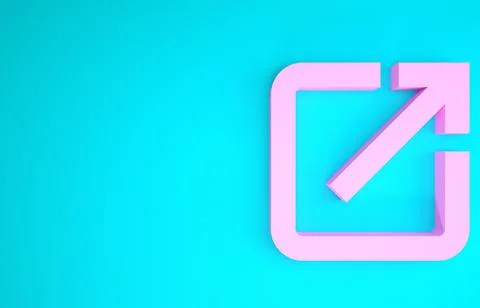 Pink Open in new window icon isolated on blue background. Open another tab bu Illustrazione stock