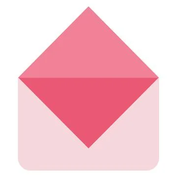 Pink Opened Blank Envelope Isolated On White Background. Vector Flat style il Stock Illustration