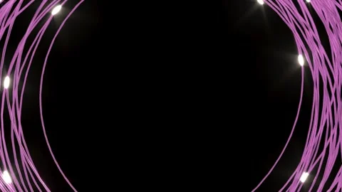 Pink optical fiber circle round led lights tech bg Stock Footage 335618081