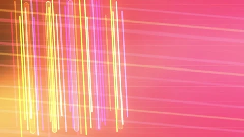 Pink orange gradient with glowing multicolor vertical light lines, Seamless Loop Stock Footage 341858428
