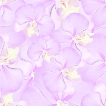 Pink orchids flowers seamless pattern Illustrazione stock
