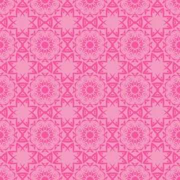 Pink Ornamental Seamless Line Pattern Illustrazione stock