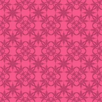 Pink Ornamental Seamless Line Pattern Stock Illustration