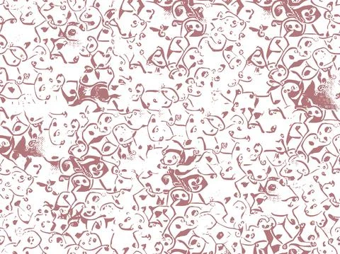 Pink Ornamental Seamless Looping Vector Abstract Background Art Illustration Stock Illustration
