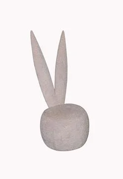 Pink ottoman with rabbit ears instead of the back. Interior element Stock Photos
