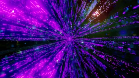 Pink outer space particles 3d illustration animation dj loop Stock Footage 144308760