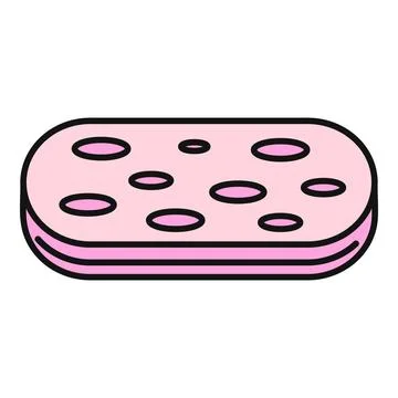 Pink oval bath sponge cleaning hygiene icon Stock Illustration