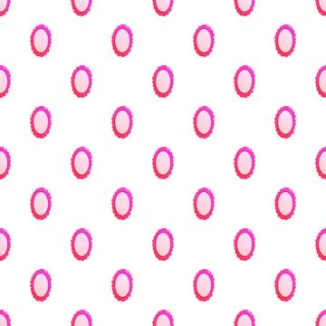 Pink oval frames seamless pattern on white background Stock Illustration