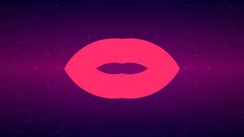 Pink oval shape with dark center on starry night sky background a large, dominat Stock Footage 330529906