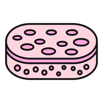 Pink oval sponge for bath and cleaning hygiene Stock Illustration