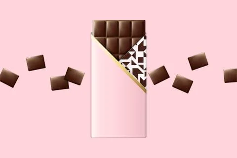 Pink package chocolate Stock Illustration