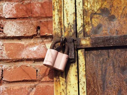 Pink padlock Stock Photos