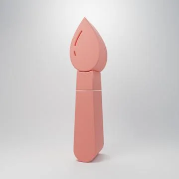 Pink Paint brush icon isolated on pink background. Minimalism concept. 3D r.. Stock Illustration