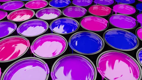 Pink Paint Buckets Stock Footage 314551513