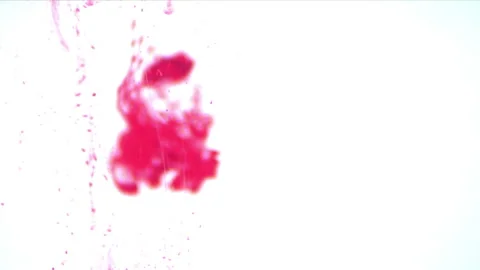 Pink paint dripping into water Stock Footage 100678397