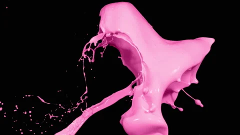 Pink Paint Flow Splashing Slow Motion  From Left To Right Side Stock Footage 149847710