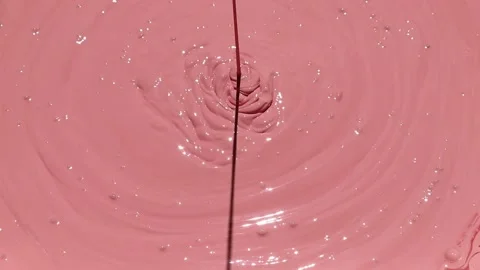 Pink paint liquid splash with bubbles. Stock Footage 161792105