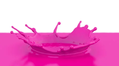 Pink paint or nail polish drop falling in slow motion Stock Footage 59463909