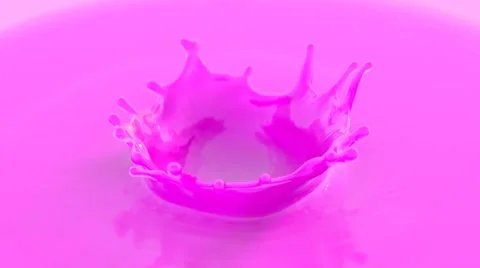 Pink paint or nail polish splash frozen in time, fly around Stock Footage 68495318