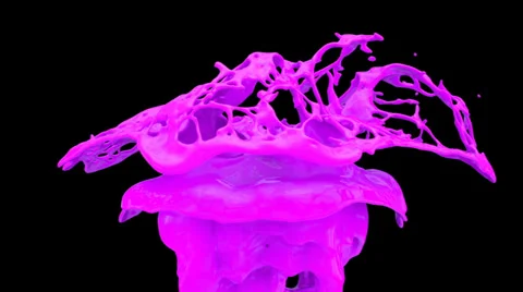 Pink paint splash in slow motion, alpha channel included (FULL HD) Video stock 36840442