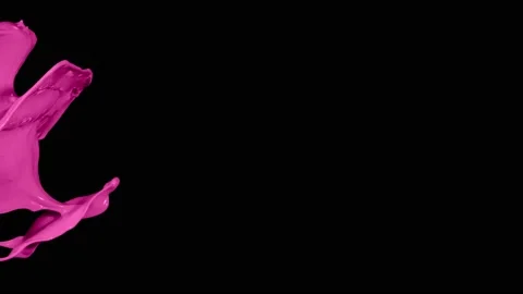 Pink paint splash thrown in slow motion, liquid isolated on black (4K) Vidéo 137112133