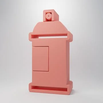 Pink Paint spray can icon isolated on pink background. Minimalism concept. .. Stock Illustration
